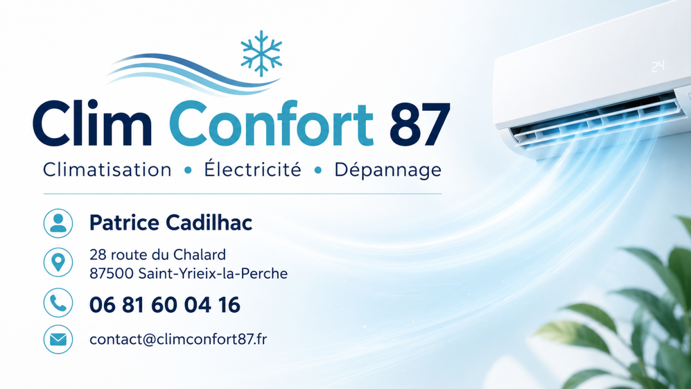 Climatisation réversible à Saint-Yrieix-la-Perche – installation, entretien et dépannage par un artisan local.